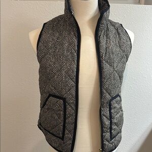 J. Crew Black and White Herringbone Vest